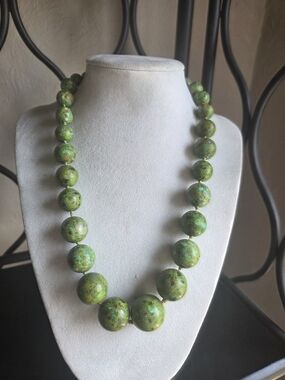 Green Beaded Statement Necklace - Unbranded